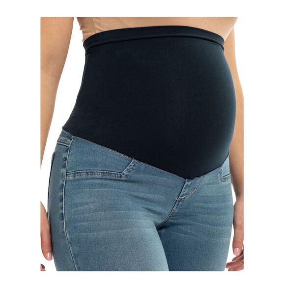 1822 Denim Super Slim Maternity Jeans Blue Butter Denim Ankle Bellyband 31 - Picture 2 of 8